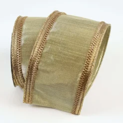 Ribbon^Farrisilk Golden Gold Borders Ribbon, 4" X 10Yd
