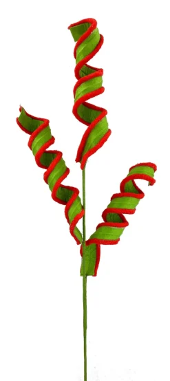 Floral^Liberty Floral Green And Red Fabric Curly Spray
