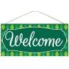 Signs^Craig Bachman Green Argyle Welcome Sign