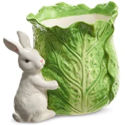 Kitchen & Dining^RAZ Green Cabbage Container With Bunny