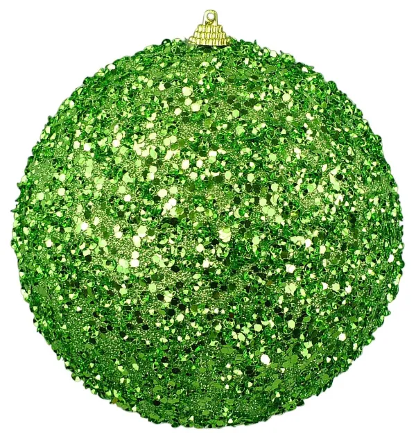 Mardi Gras^Liberty Floral Green Decorative Ball, 7"