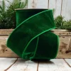 Ribbon^D. Stevens Green Dots Velvet Ribbon, 2.5" X 10Yd