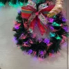 Door Decor^180 Degrees Green Fiber Optic Wreath, 24"