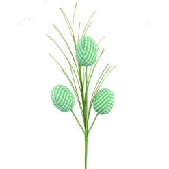 Picks^Liberty Floral Green Gingham Egg Pick