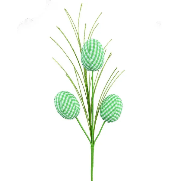 Picks^Liberty Floral Green Gingham Egg Pick