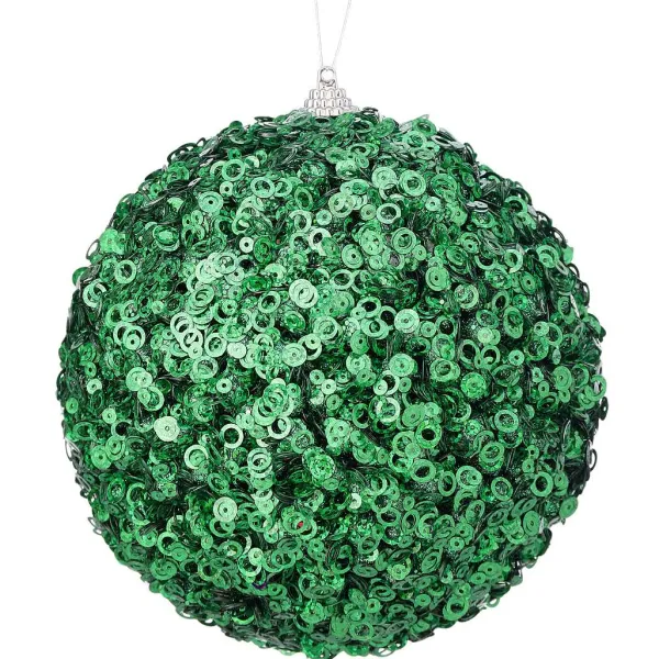 St. Patrick's Day^Regency Green Glamour Sequin Ball Ornament, 4.5"