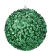 Mardi Gras^Regency Green Glamour Sequin Ball Ornament, 4.5"