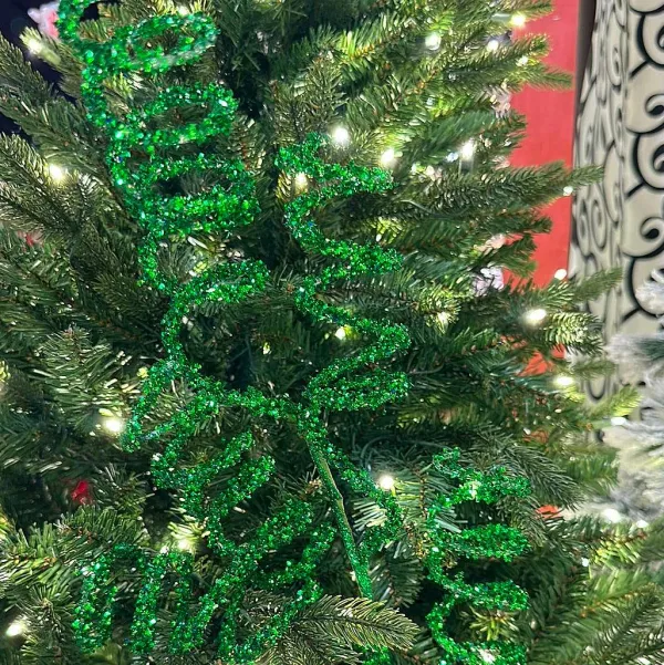 Floral^Direct Export Co. Green Glitter Swirl Spray