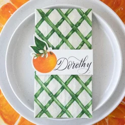 Spring^Hester & Cook Green Lattice Guest Napkin Set