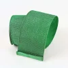 Mardi Gras^Farrisilk Green Pleated Metallic Ribbon, 2.5" X 10Yd