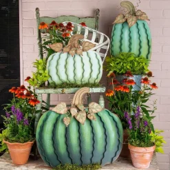 Table Decor^The Round Top Collection Green Pumpkins