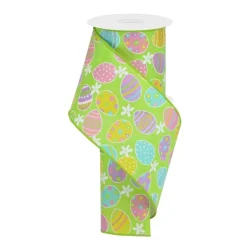 Ribbon^Craig Bachman Green Ribbon Pastel Easter Eggs Ribbon, 4