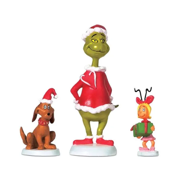 Table Decor^Department 56 Grinch, Max, & Cindy-Lou Who, Dept. 56 Village
