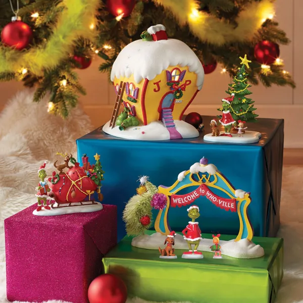 Table Decor^Department 56 Grinch, Max, & Cindy-Lou Who, Dept. 56 Village