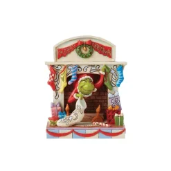 Home Accents^Department 56 Grinch Peaking Out Of Fireplace Figurine, Dept. 56 Village