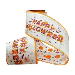 Ribbon^D. Stevens Grosgrain Happy Halloween Pumpkin Ribbon, 4" X 10Yd