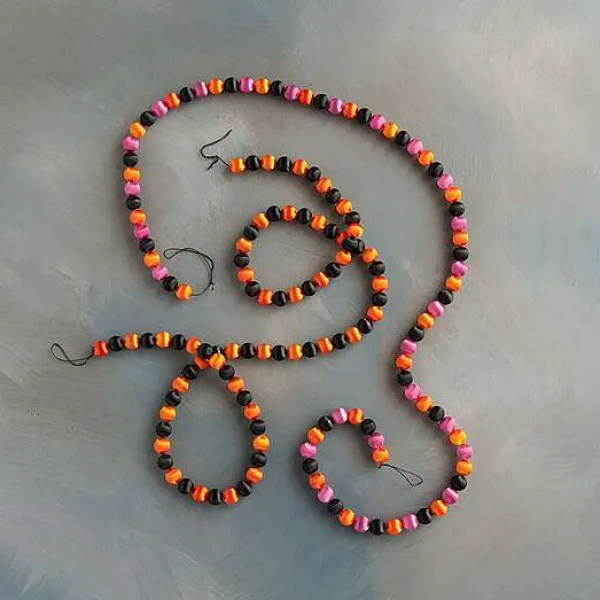 Garlands^Glitterville Halloween Silk Ball Garland By , Small