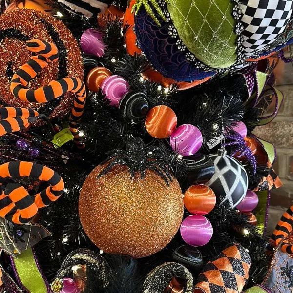 Table Decor^Glitterville Halloween Silk Ball Garland By , Large