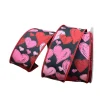 Ribbon^Craig Bachman Hand Drawn Hearts On Black Ribbon, 1.5"X10Yd