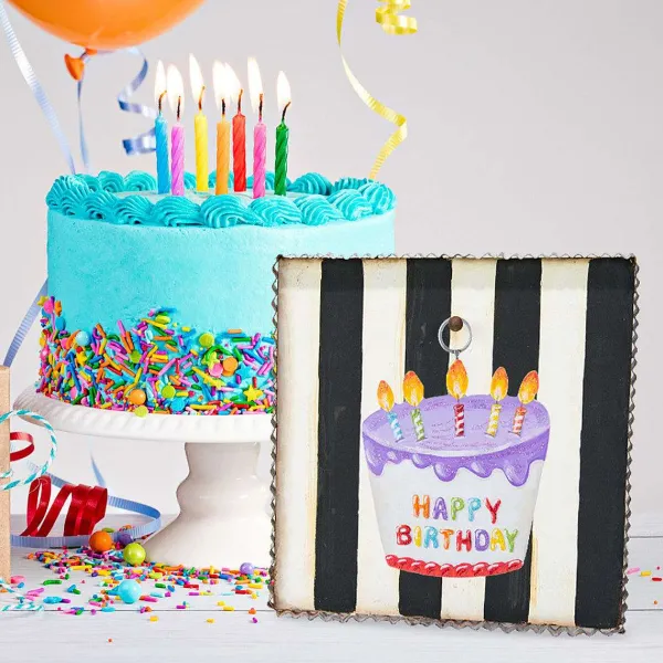 Table Decor^The Round Top Collection Happy Birthday Charm