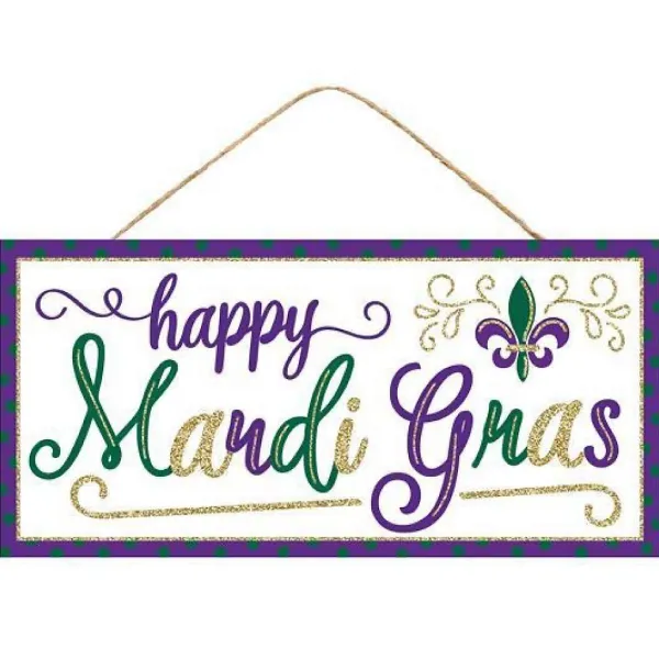 Mardi Gras^Craig Bachman Happy Mardi Gras Glitter Sign