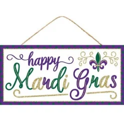 Focal Points^Craig Bachman Happy Mardi Gras Glitter Sign