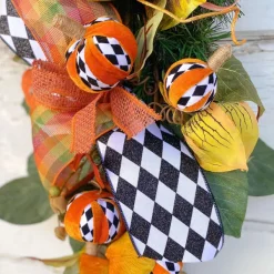 Sprays^Liberty Floral Harlequin Pumpkin Spray