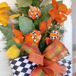 Sprays^Liberty Floral Harlequin Pumpkin Spray