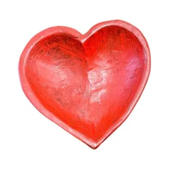 Diy Containers^Forever Green Art Heart Dough Bowl, Red