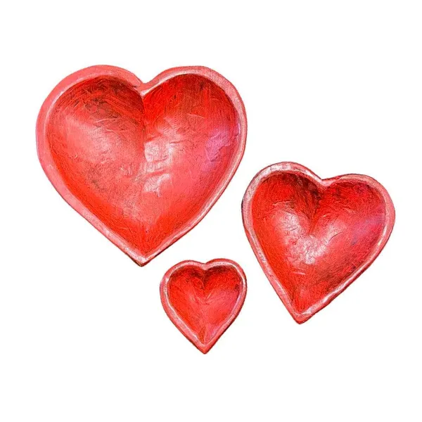 Diy Containers^Forever Green Art Heart Dough Bowl, Red