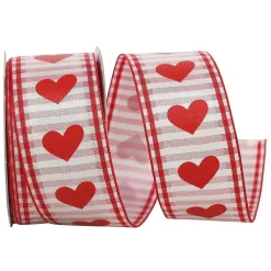 Ribbon^Reliant Ribbon Heart Stripe Wired Ribbon, 1.5" X 10Yd