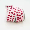 Ribbon^Farrisilk Hearts On White Ribbon, 2.5" X 10Yd
