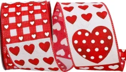 Ribbon^Reliant Ribbon Hearts Patchwork Ribbon, 2.5" X 10Yd