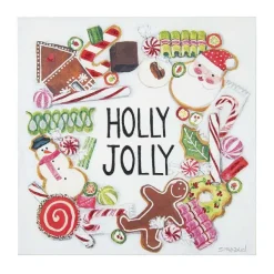 Wall Decor^The Round Top Collection Holly Jolly Wreath Gallery Art
