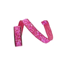 Ribbon^Farrisilk Hot Pink Flashy Sequin Ribbon, 1" X 10Yd