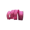 Ribbon^Farrisilk Hot Pink Linen Dots Ribbon, 1.5"X10Yd