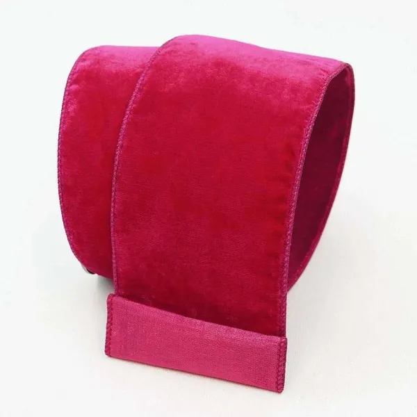 Ribbon^Farrisilk Hot Pink Velvet Ribbon, 4"X10Yd