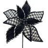 Stems^Liberty Floral Houndstooth Poinsettia Pick