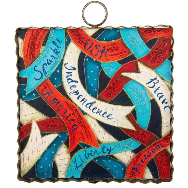 Table Decor^The Round Top Collection Independence Ribbon Mini Gallery Art
