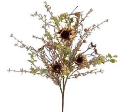 Fall^Liberty Floral Ivory Sunflower Berry Filler Bush