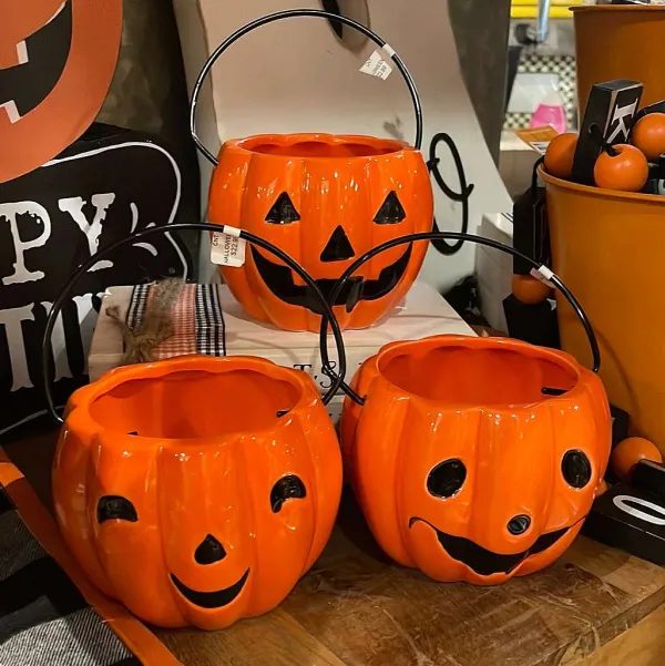 Table Decor^Transpac Jack-O-Lantern Bowl