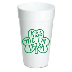 St. Patrick's Day^Sip Hip Hooray Kiss Me I'M Irish Foam Cups