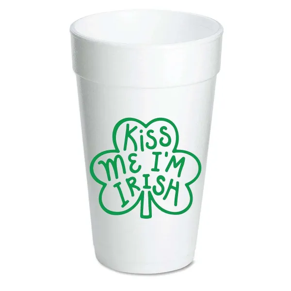 St. Patrick's Day^Sip Hip Hooray Kiss Me I'M Irish Foam Cups