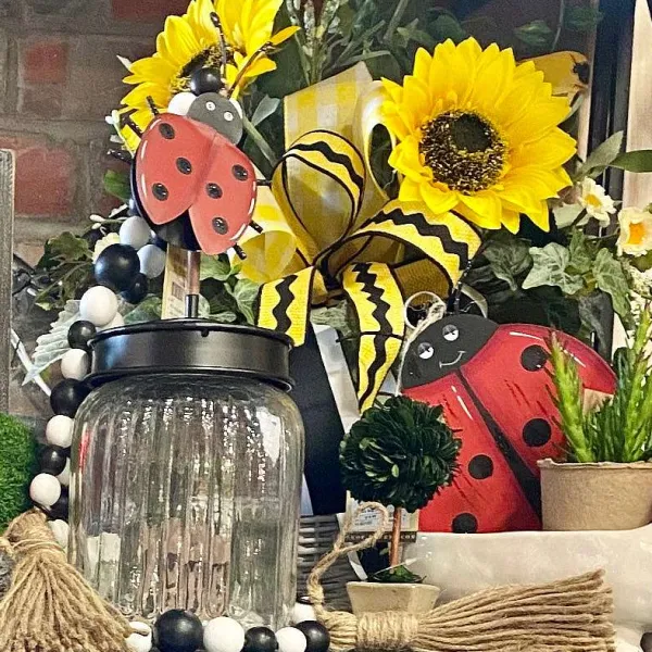 Table Decor^The Round Top Collection Lady Bug Finial