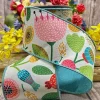 Ribbon^D. Stevens Large Abstract Floral Ribbon, 4" X 10Yd