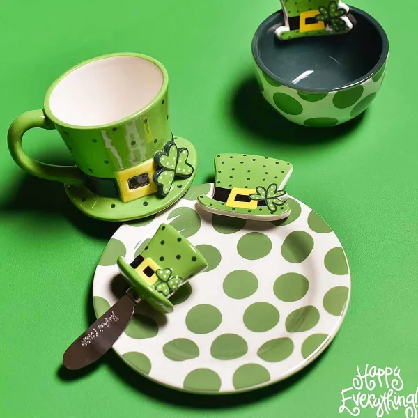 Kitchen & Dining^Happy Everything Leprechaun Hat Shaped Mug By !