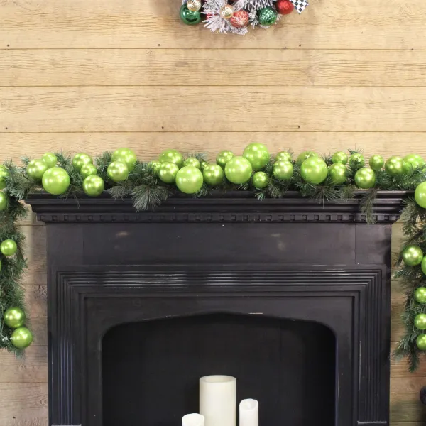 Spring^Farrisilk Lime Green Ball Garland, 10'