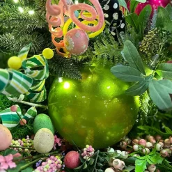 Mardi Gras^Farrisilk Lime Green Candy Apple Ball Ornament, 8"