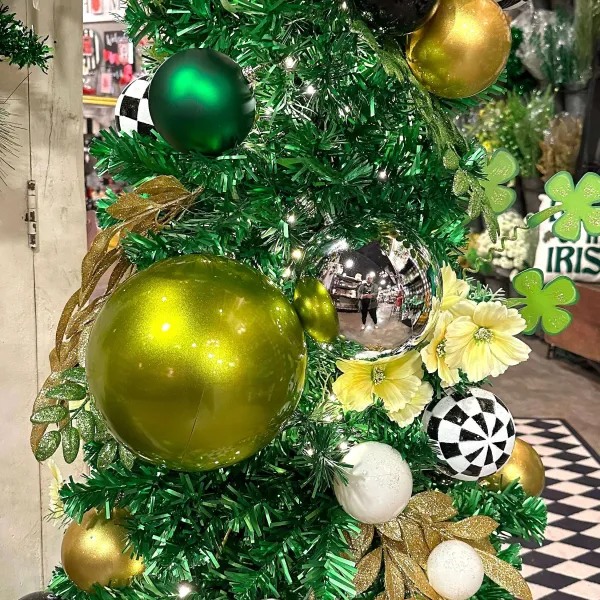 Mardi Gras^Farrisilk Lime Green Candy Apple Ball Ornament, 8"