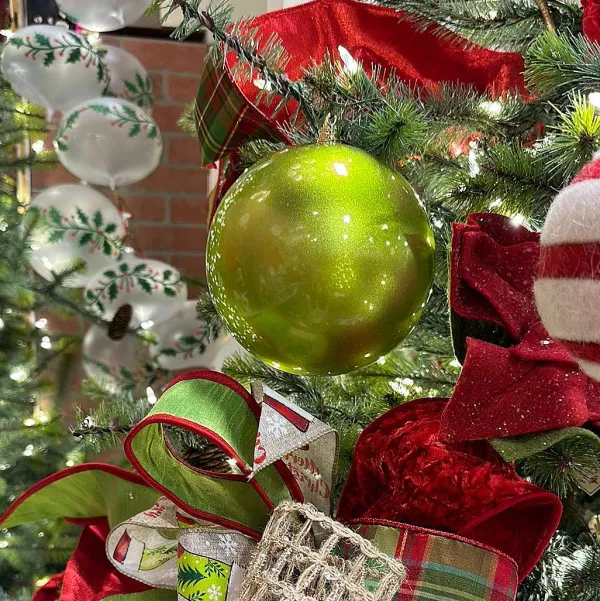 Spring^Farrisilk Lime Green Candy Apple Ball Ornament, 6"